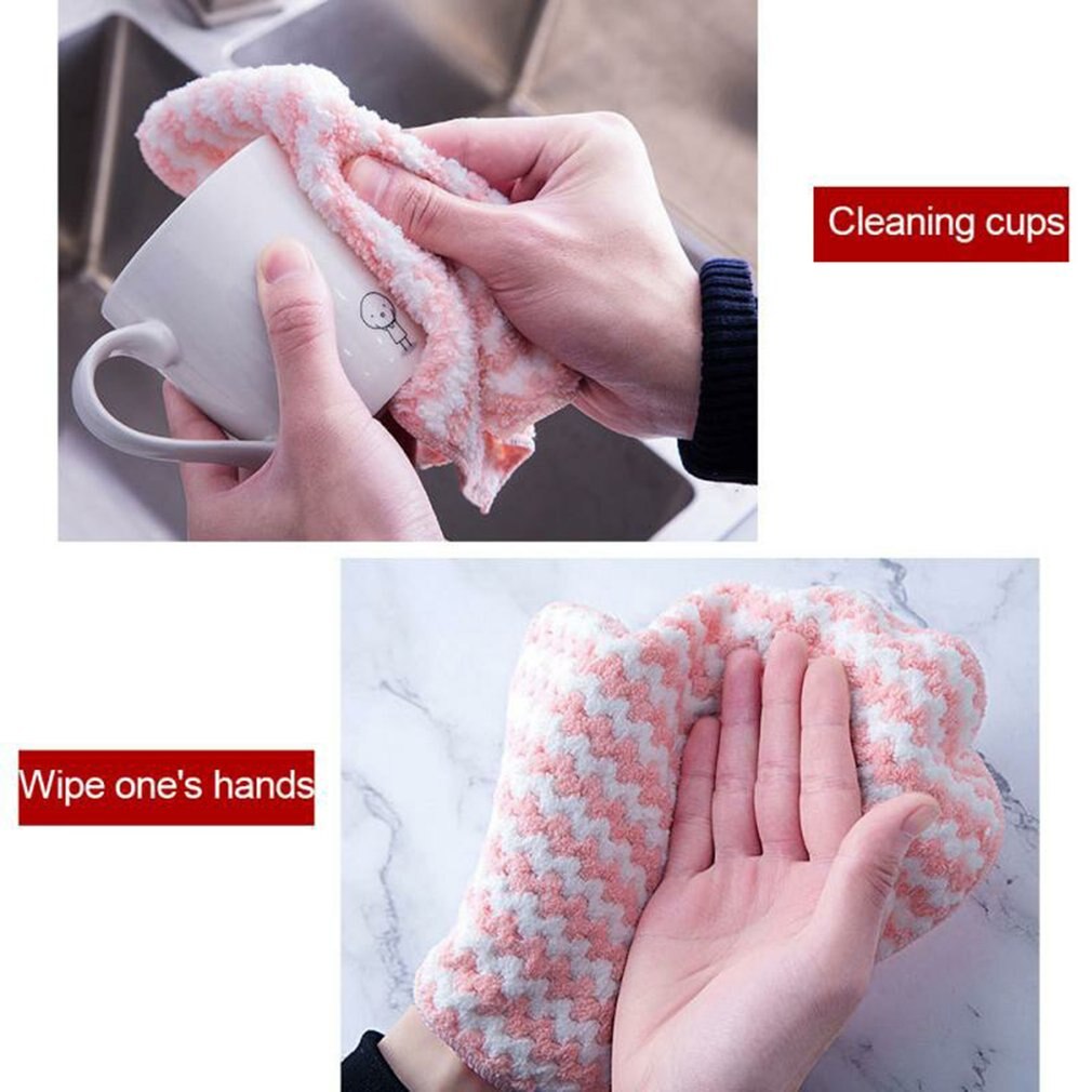 2 Stuks Keuken Anti-Vet Verdikking Poetslappen Huishoudelijke Absorberende Microfiber Zachte Reiniging Doek Tafel Vaatdoeken