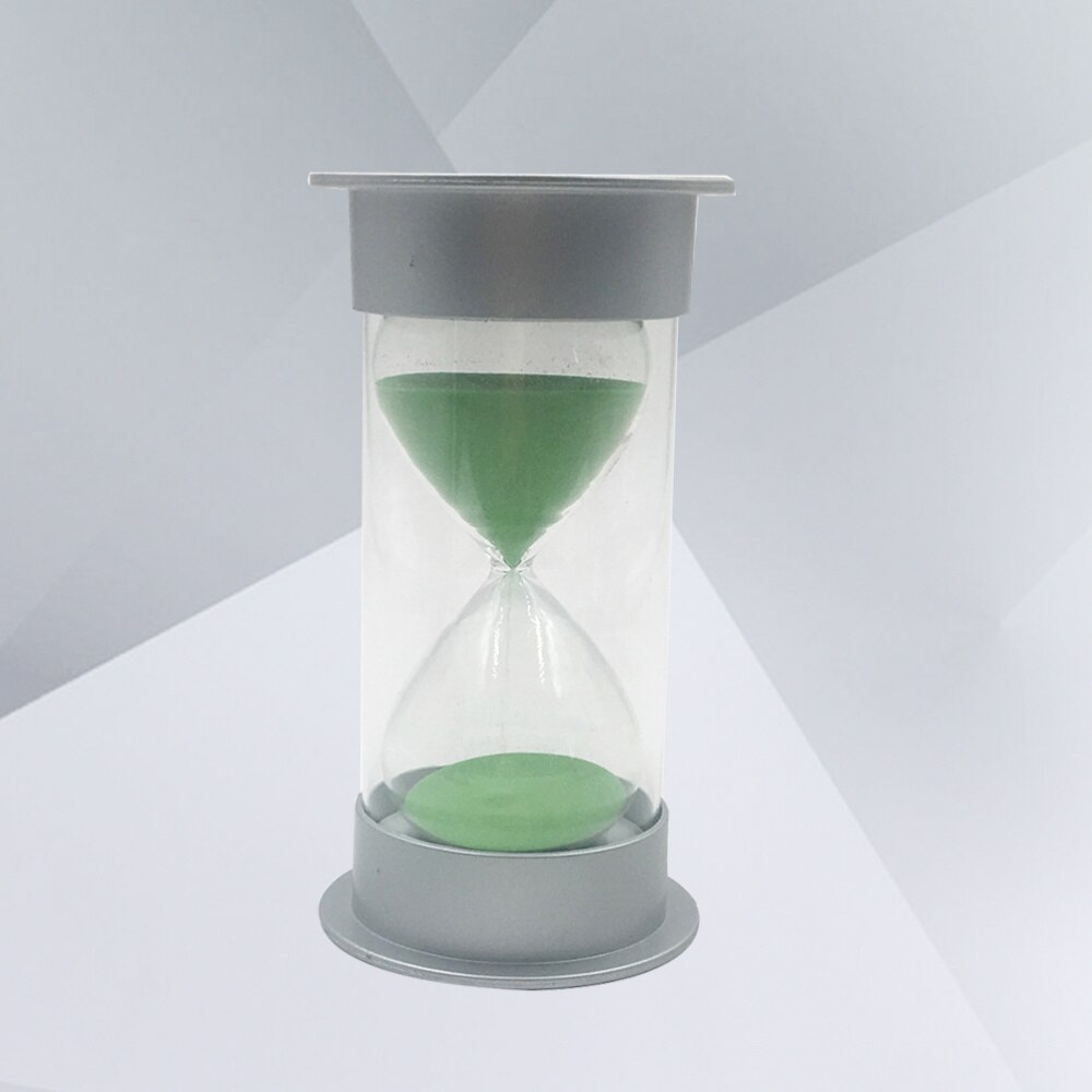 Simple Cylinder Sand Hourglass 30 Minutes Sand Timer Sandglass Hourglass (Silver and Blue)