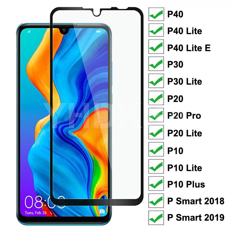 9D Protetor Protetor de Tela de Vidro Para Huawei P20 Pro P10 Lite Plus Vidro P30 P40 Lite E P Inteligente 2019 caso do Filme de Vidro temperado