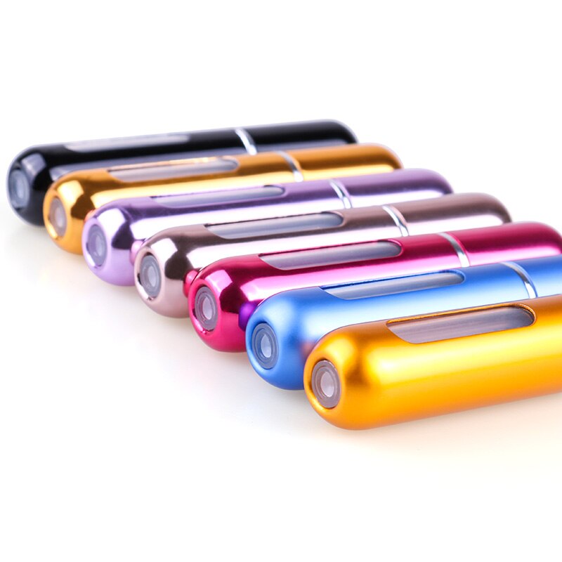7 kleuren 5ml Draagbare Mini Aluminium Parfum Verstuiver Fles Lege Navulbare Parfum Spuit Pomp Flessen Voor Toeristische