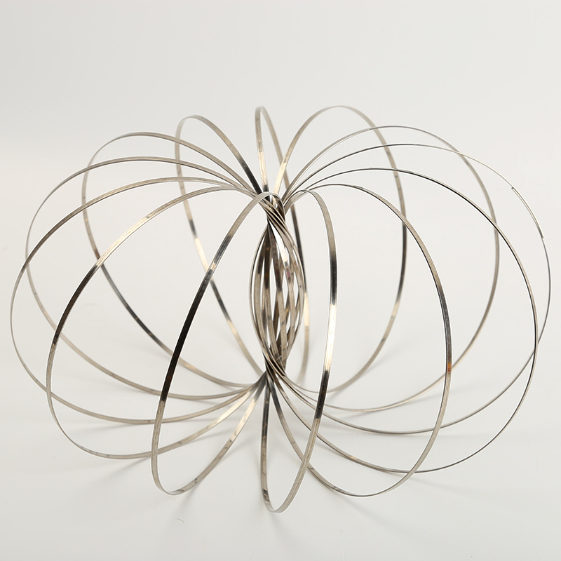 Nowy magiczny pierścień Toroflux Torofluxus Flowtoy niesamowite pierścień przepływowy zabawki kinetyczny wiosna zabawki śmieszne gry na świeżym powietrzu inteligentna zabawka denerwować: Srebrny