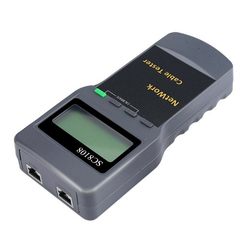 SC8108 Portable LCD Network Tester RJ45 Cat5e Cat6 UTP Unshield LAN Cable Tester RJ11 Phone Cable Meter With LCD Display SC-8108
