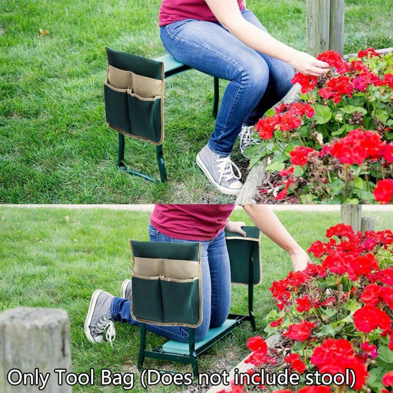 Bolsa de herramientas de jardín, bolsa de depósito de herramientas de jardín, bolsa de herramientas portátil para taburete de rodilla, herramientas de jardinería, bolsa de almacenamiento