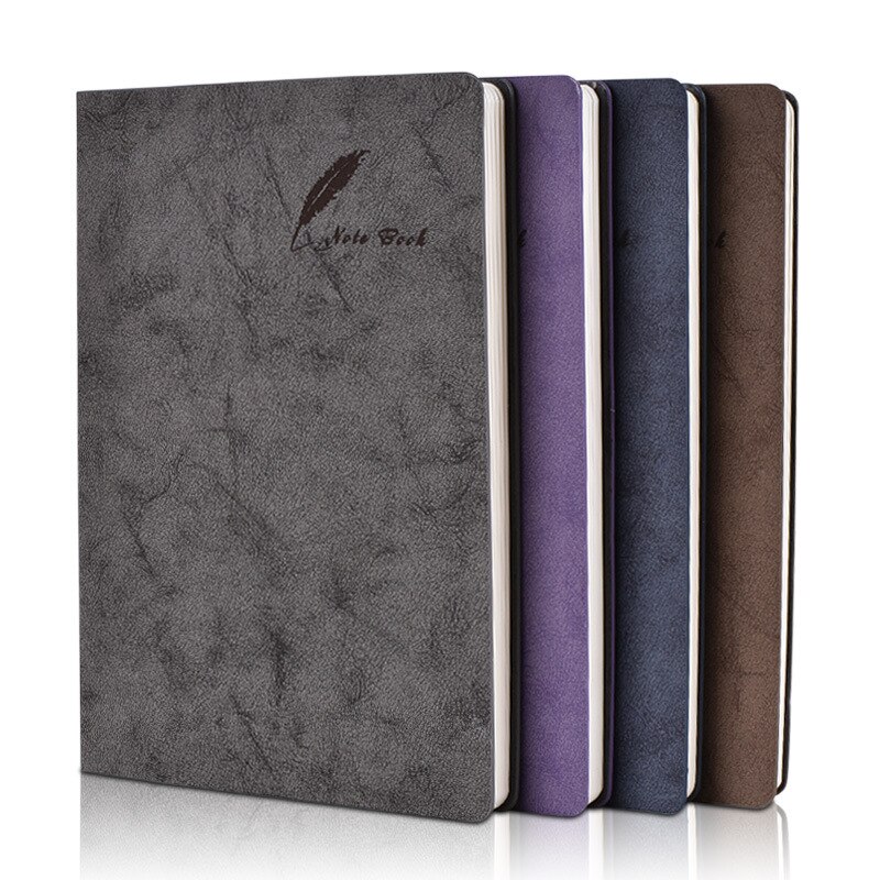 A5 Soft Leather Notepad Stationery Book Student Diary Beautiful Notebook Office School Stationery Supplies