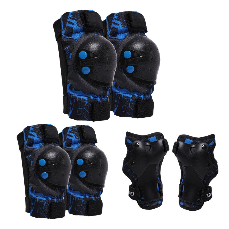 6 unids/set para niños, equipo protector de rodilla para deportes al aire libre, coderas, protectores de muñeca para montar, protección de seguridad para patinaje sobre ruedas: C