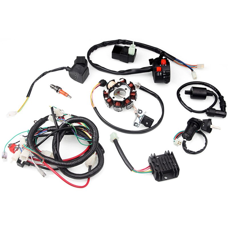 Full Electrical Wiring Harness Kit Fit For Chinese Dirt Bike ATV QUAD