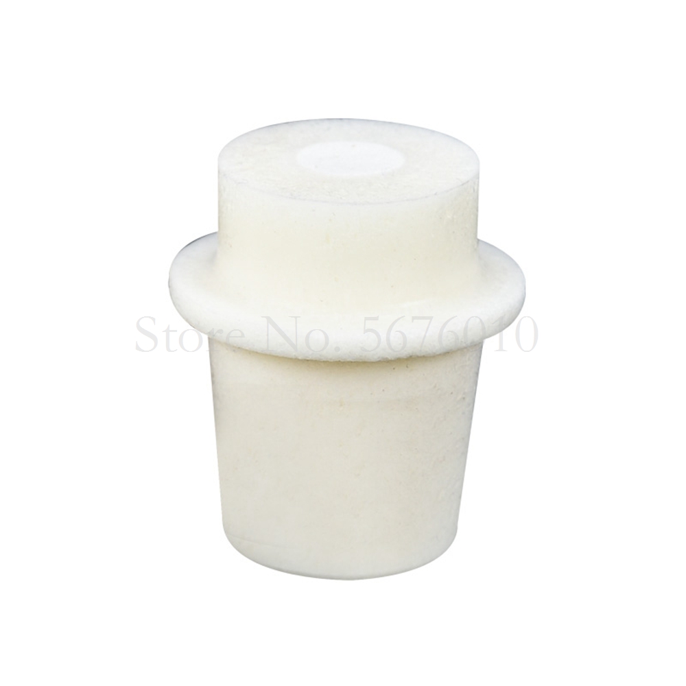 5Pcs Kolf Plug Laboratorium Siliconen Bung Met Gat Stoppers Luchtsluis Waskolf Driehoekige Kolf Plug Stopper