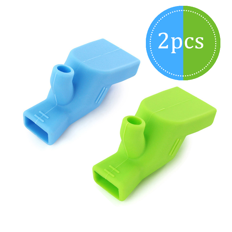 3/2/1pc Kitchen Sink Faucet Extender Rubber Elastic Nozzle Guide Children Water Saving Tap Extension For Bathroom Accessories: Blue and Green