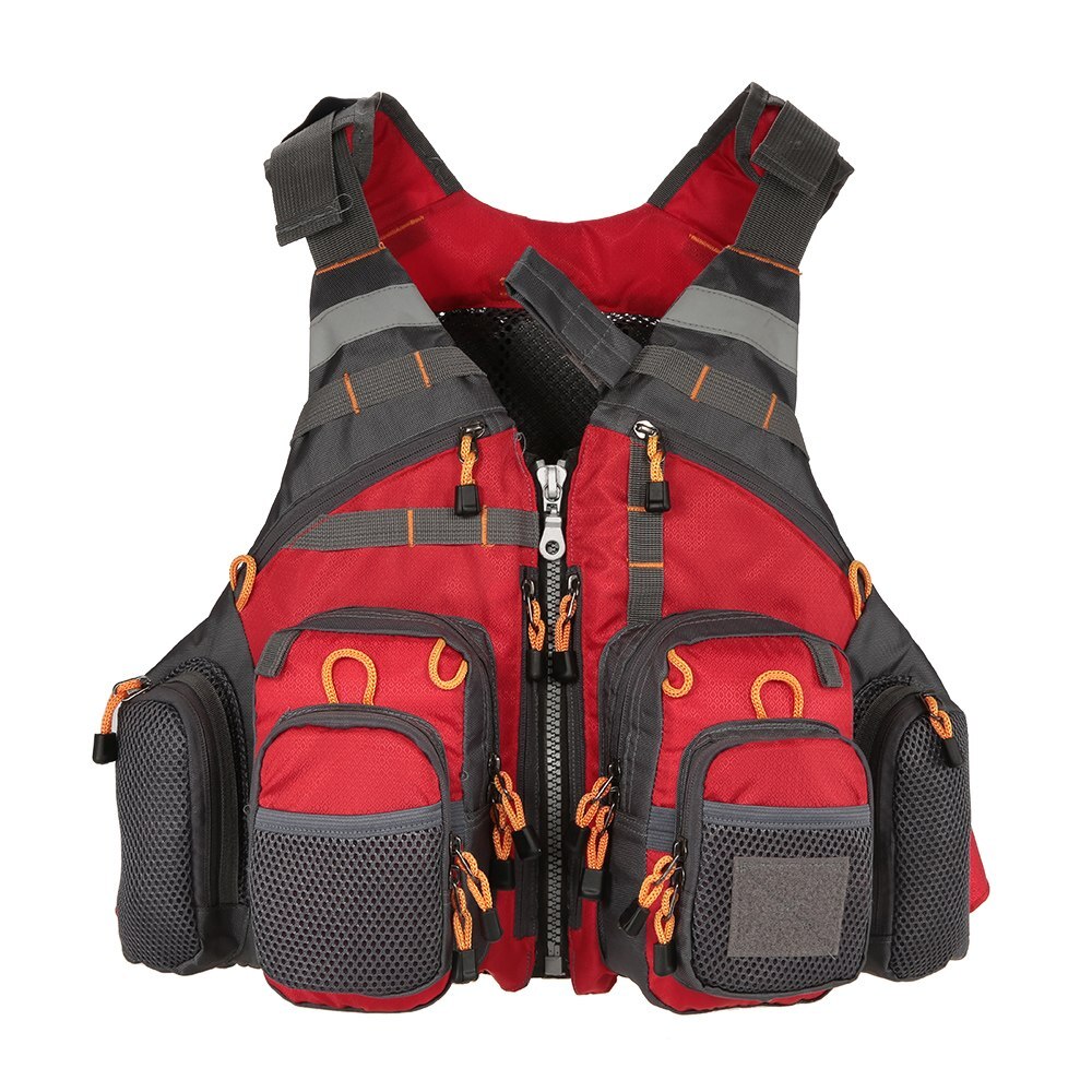 Lixada Vissen Vest Mannen Outdoor Ademend Veiligheid Leven Vissen Vest Fly Jas Taille Jas Vest Utility Drijvende Herenkleding: Vest 10 with foam