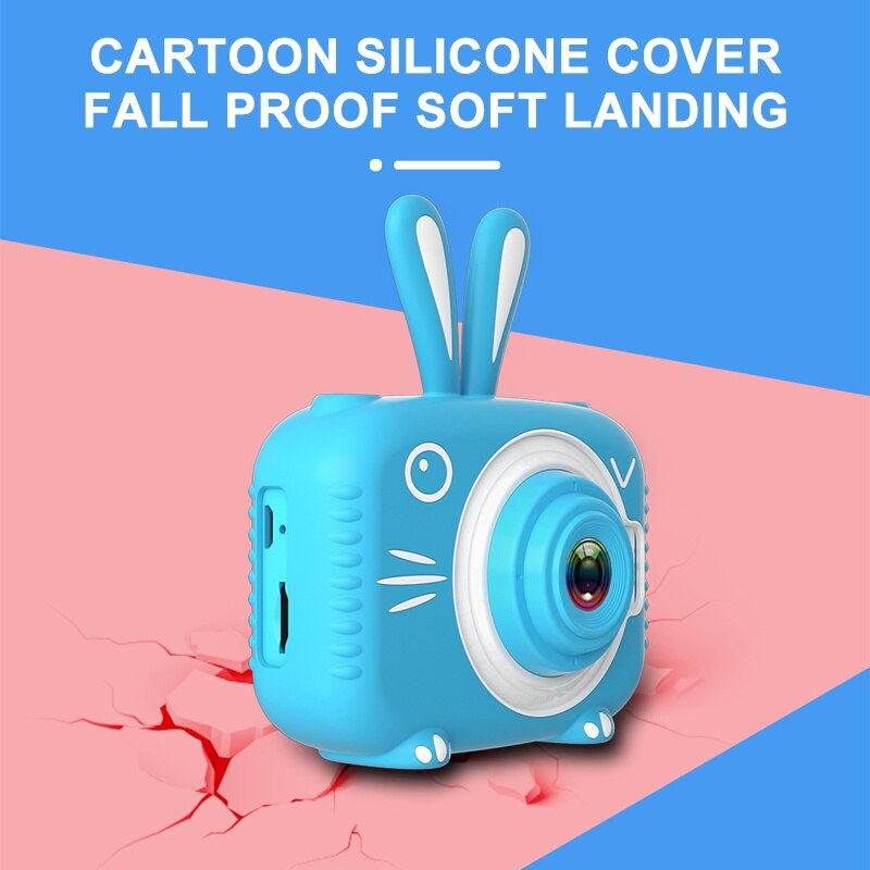 1080P Kids Camera Cartoon Cute Children's Camera Mini 20MP 2.0" Display Photo Video Camera with Game Toy For Children Baby