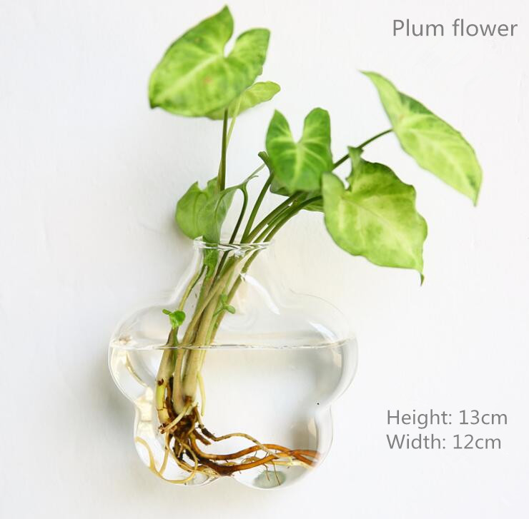 wall glass vase Wall mounted fish tank Hanging hydroponic vase Living room wall decoration