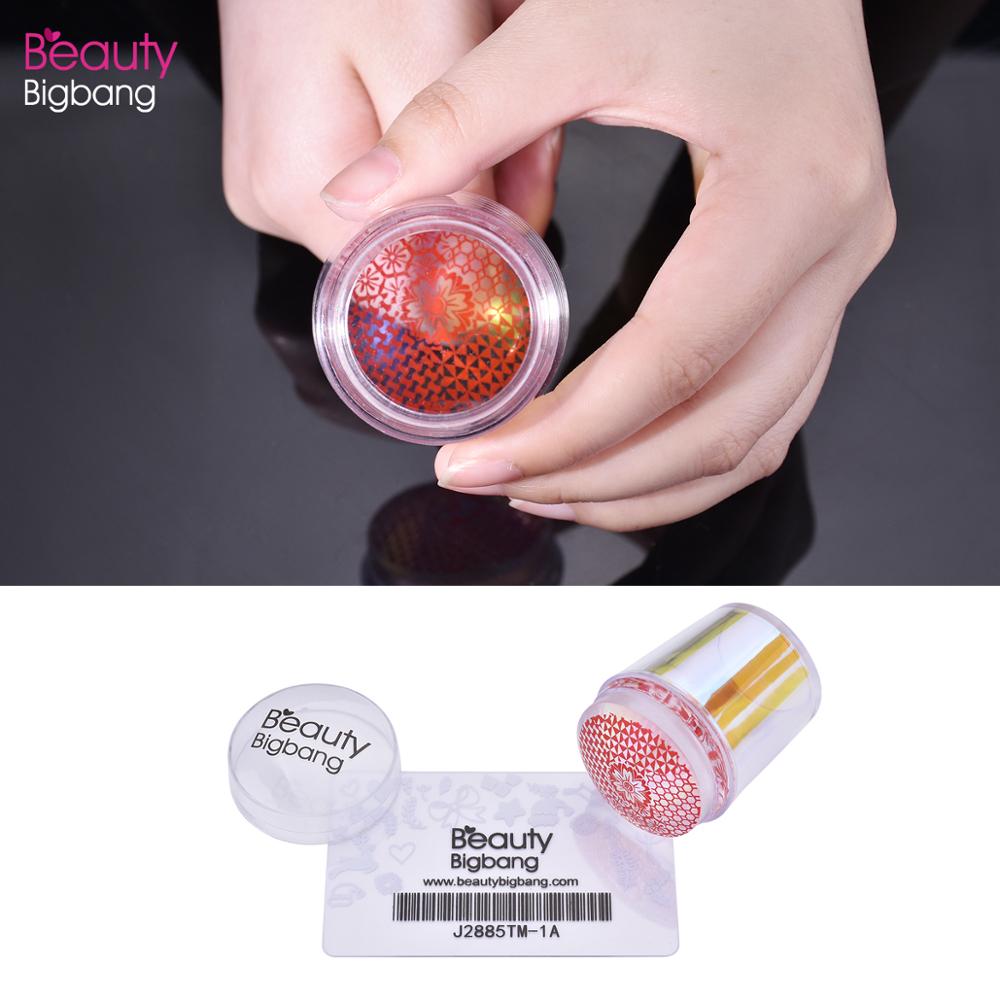 BeautyBigBang Silikon Nagel Stempel Rechteck Dichtung/platte Druck Schaber Klar Griff Stanzen Werkzeug Manikübetreffend Nagel Stempel Bausatz
