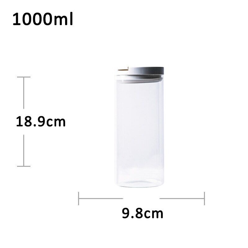 550/1000/1300 ml glas opbevaringsbeholdere til madopbevaring køkken opbevaringsbeholder boks slikflasker glas teglas forseglede dåser med låg: 1000 ml-  hvide