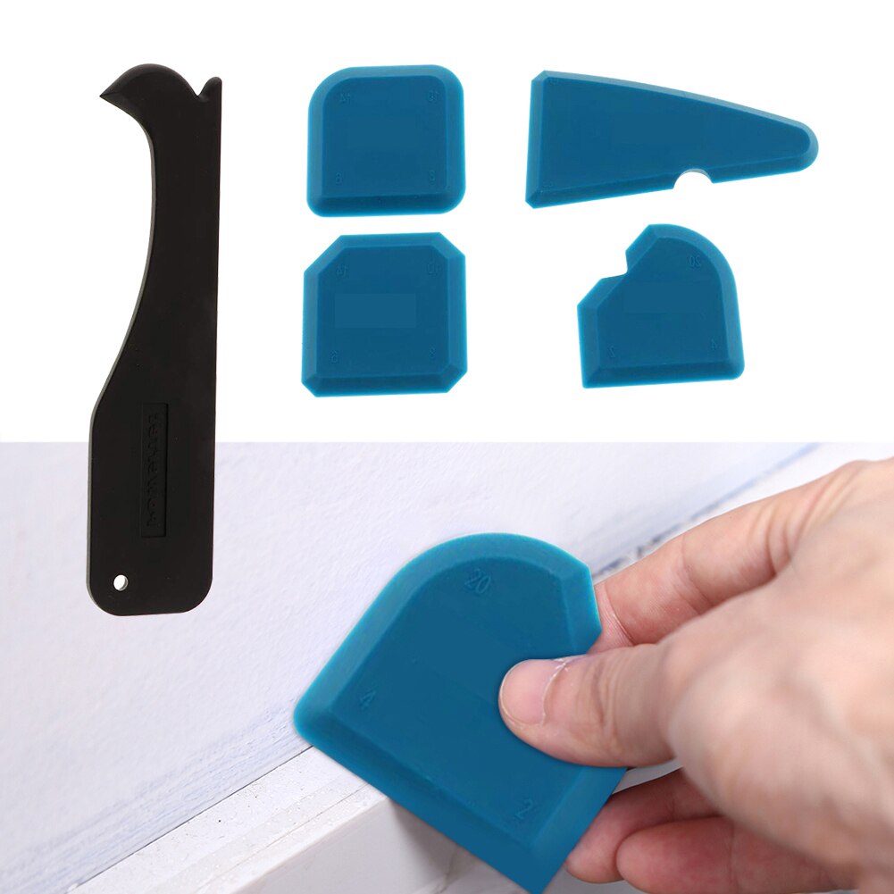 6In1 Silicone Caulking Finishing Sealant Grout Tool 11Pcs Caulk Nozzle Applicator Finisher Sealant Spreader Spatula Scraper Kit