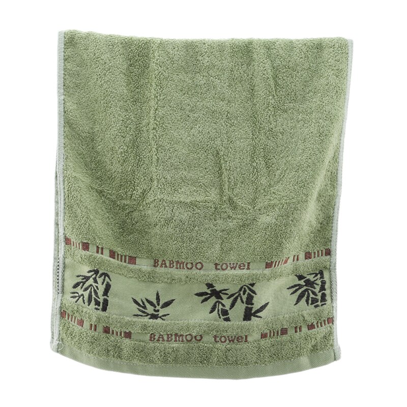Black Ink Bamboo Jacquard Width Break Thick Hand Washing Towel Soft Best Value Towels Bathroom 3 Color Household Products: Bean green