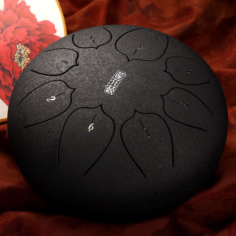 Hluru TL08-08 drum F tone Lavender mini hanpan pentatonic musical instrument steel tongue drum tank drum percussion instrument: Charcoal