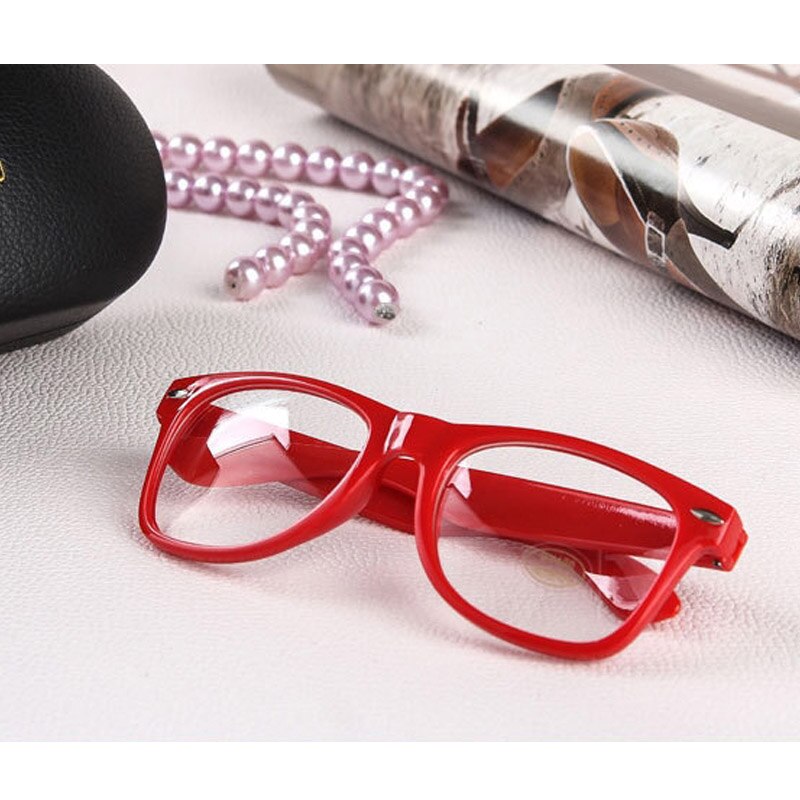RBROVO Clear Glasses Frame Women Transparent Spectacle Frames Square Eyeglasses Frame Women Vintage Optical Frame Female: Red-T