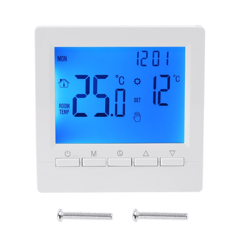 LCD Gas Boiler Thermostat 3A Weekly Programmable Room Heating Wall Mount Temperature Controller 86x86mm ME83L Q84D