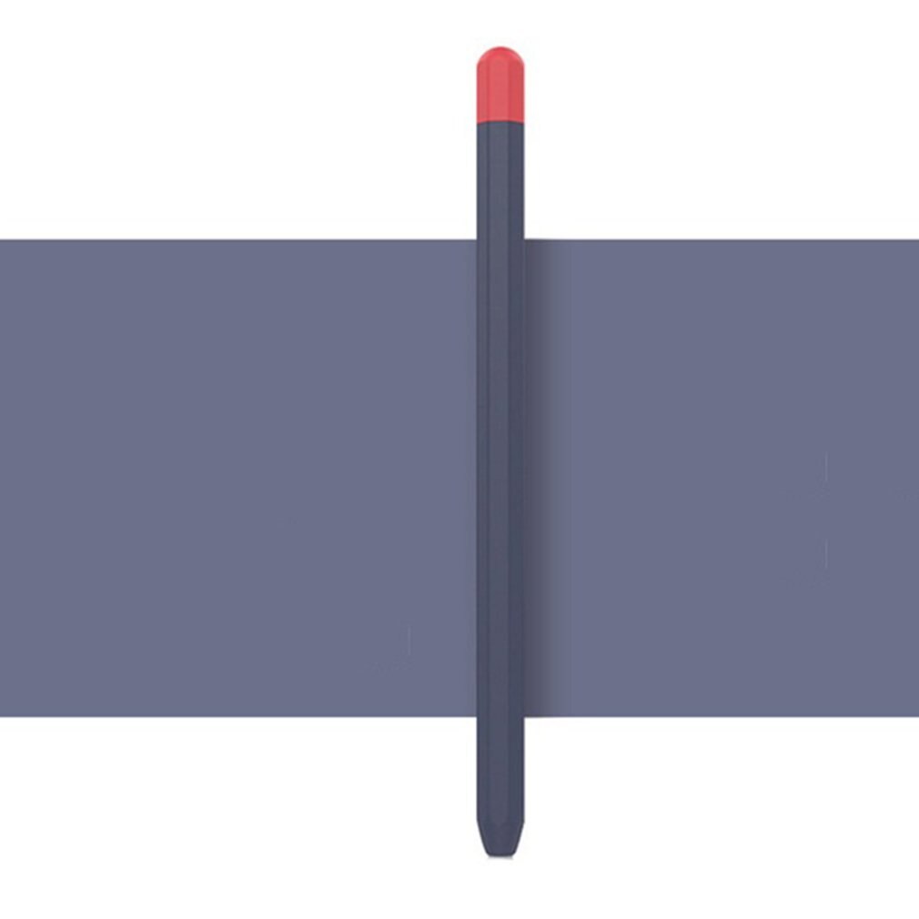 Suitable For Apple Pencil 1 Writing Pen Color Contrast Silicone Protective Cover Anti Slip And Anti Pen Cover: Blue
