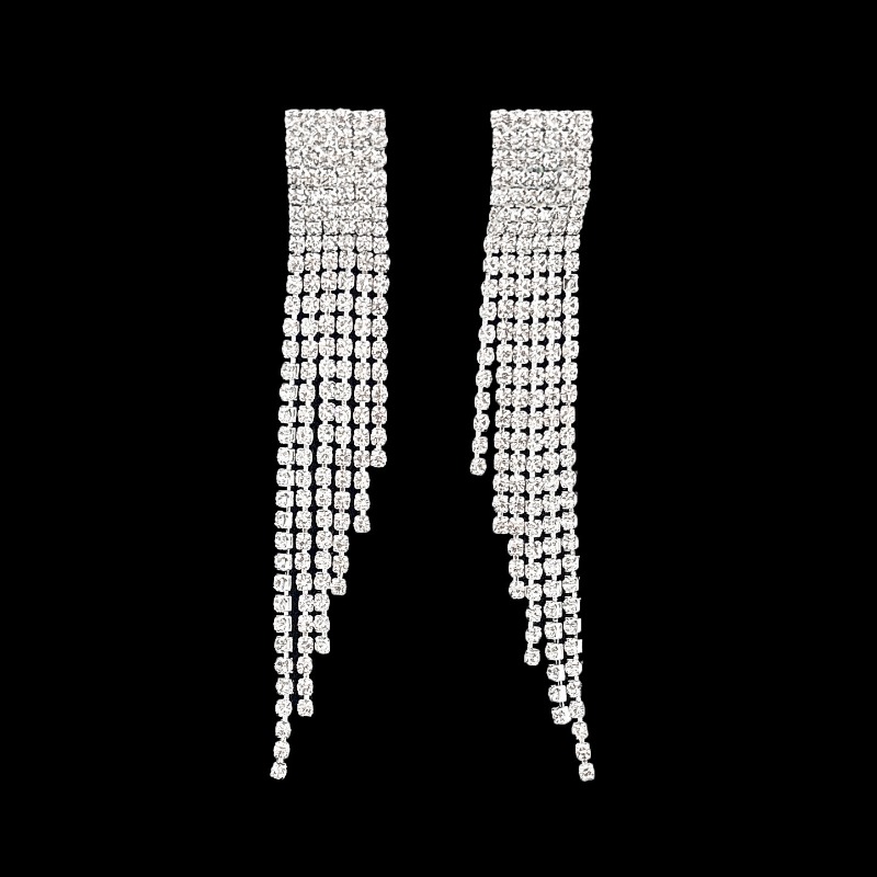 Halskette, ohrringe, armband, dreiteiliges set für damen, modische und sexy halskette, quastenohrringe, funkelnde accessoires: Hellgelb