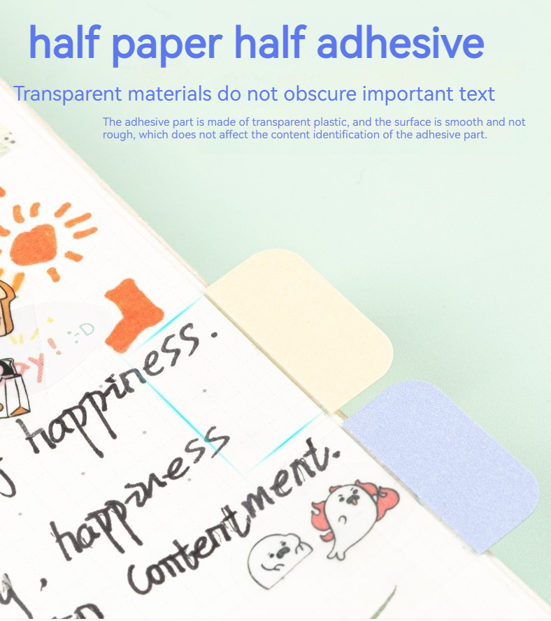 Lichte kleuren Sticky Index Sticker Tabs, 3 maten 6 kleuren beschrijfbare herbruikbare bestandsvlaglabels voor Bijbel