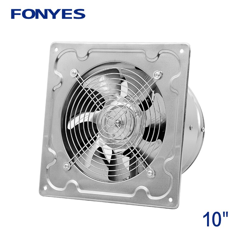 10 inch stainless steel panel fan high speed industrial ventilation fan metal wall exhaust fan kitchen window ventilator 250mm