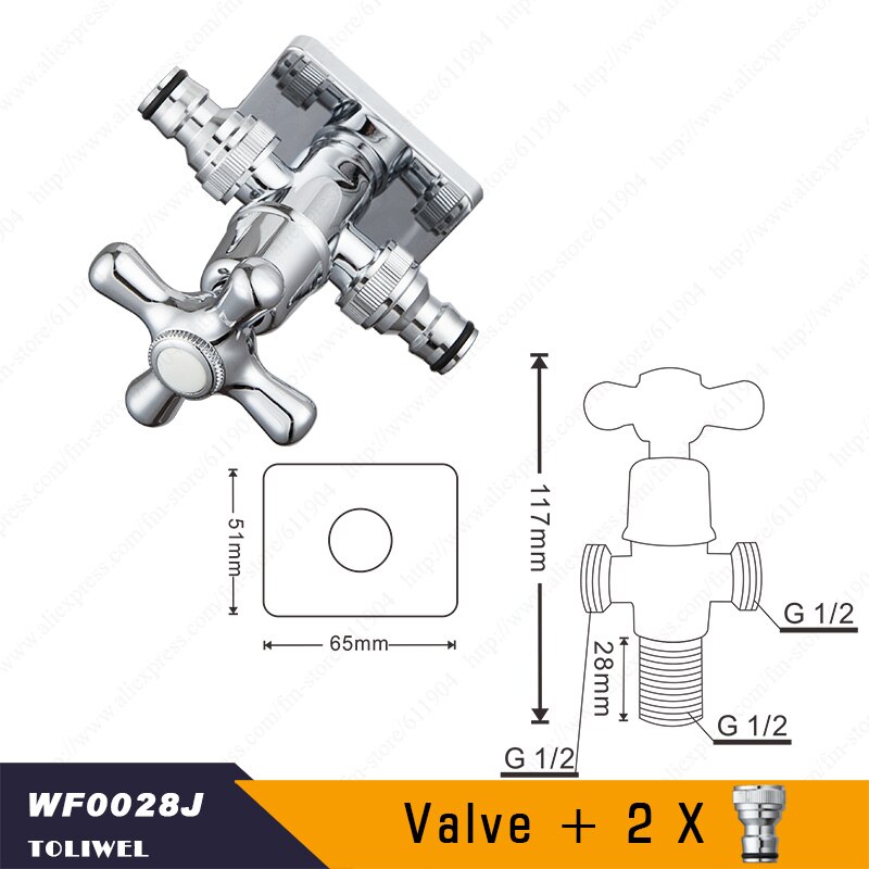 Chrome Finish Three Way One inlet two outlet 3 way Triangle Valve Brass Angle Stop Valve WF0035: C