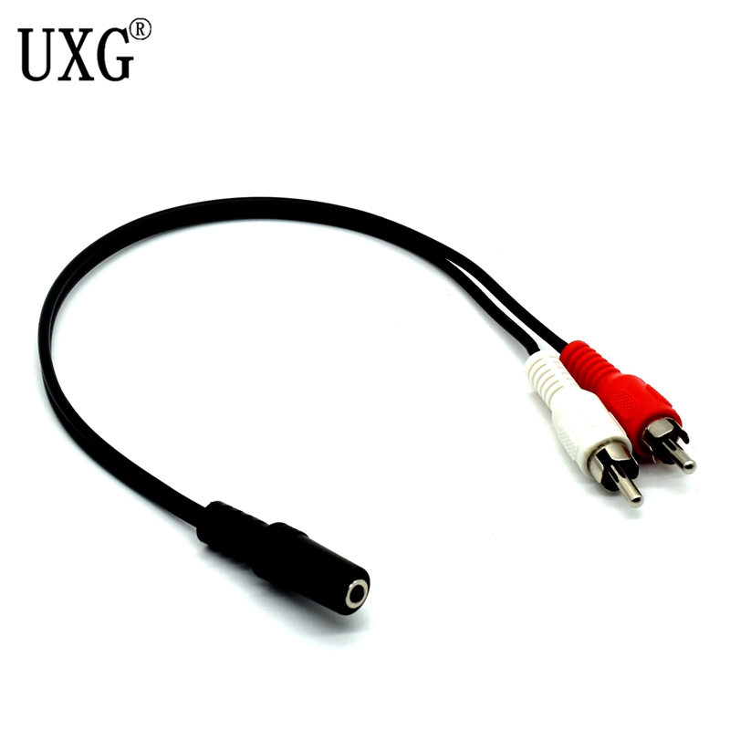 3.5Mm Y Adapter 2RCA Audio Kabels Stereo Aux Vrouwelijke Naar Mini Jack Naar Male 2 Rca Plug Y Adapter 1/8 Stereo Splitter Connector Draad