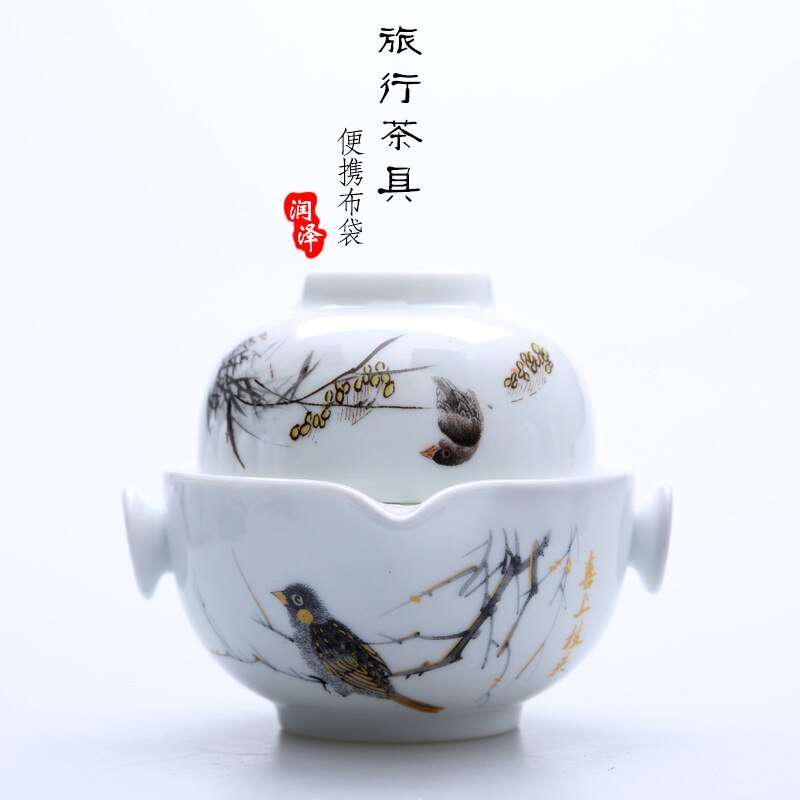 Tesæt kung fu keramik tesæt 1 kande 1 kop tekande gaiwan smuk og nem tekande elkedel