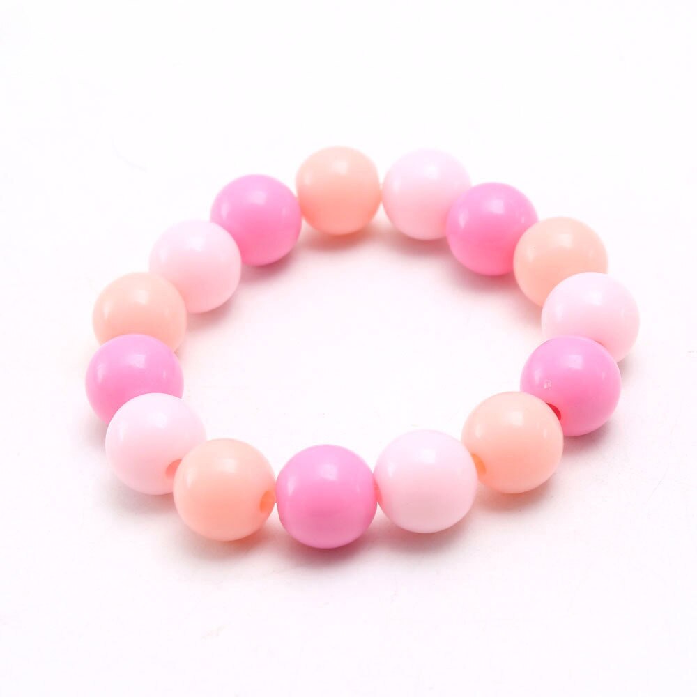 1 pièces/coloré acrylique perles Bracelets filles bébé élastique perlé Bracelets pour fête enfants enfant bijoux: 04