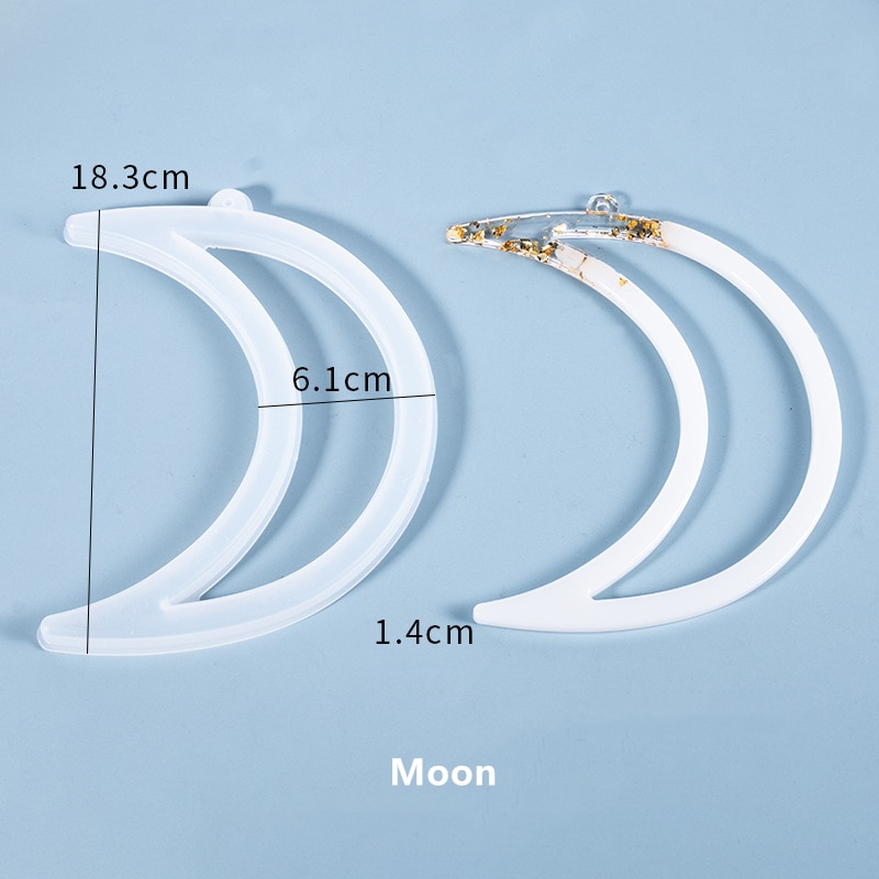 Christmas DIY Crystal Resin Silicone Mold Christmas Tree Bell Moon Mold Resin Craft Making Christmas Tree Decoration: moon