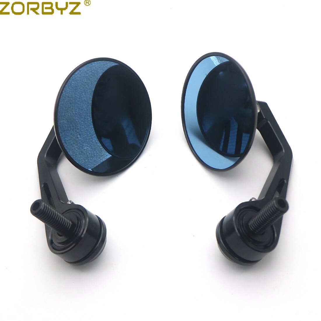 ZORBYZ Motorcycle Black CNC Aluminium Round Handlebar end Side Mirror 12mm Bolt-on For BMW R nineT Scrambler Urban HP4 S1000R