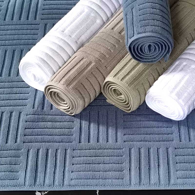 100% Katoen Badmat Ant-Slip Voeten Handdoek Bamboe Graan Hotel Badkamer Tapijtingang Deurmat Absorberende Wc Vloermatten tapis