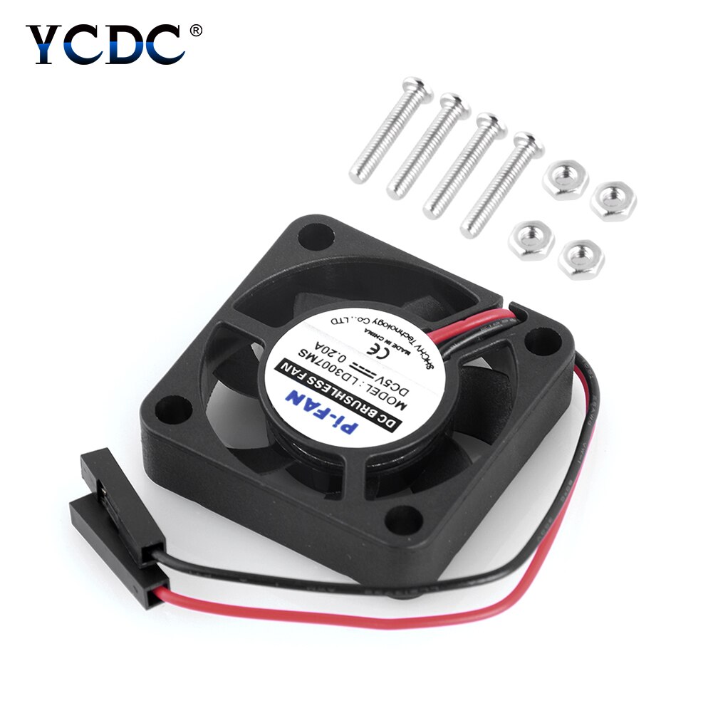 30x30x7mm DC 5V Raspberry Pi ventilador de refrigeración kit de tornillos enfriador de CPU para Raspberry Pi 2 Modelo B, modelo B Pi 3 B + Pi A +