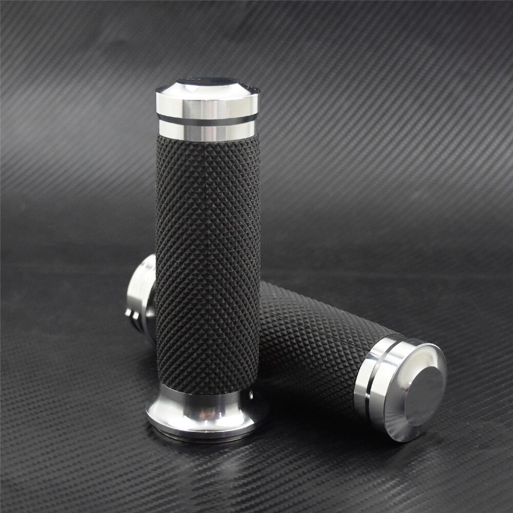 Motorcycle 1"25mm Hand Grips Universal CNC Handle Bar Grip Black/Chrome For Harley Dyna Softail Sportster XL XR VRSC Touring