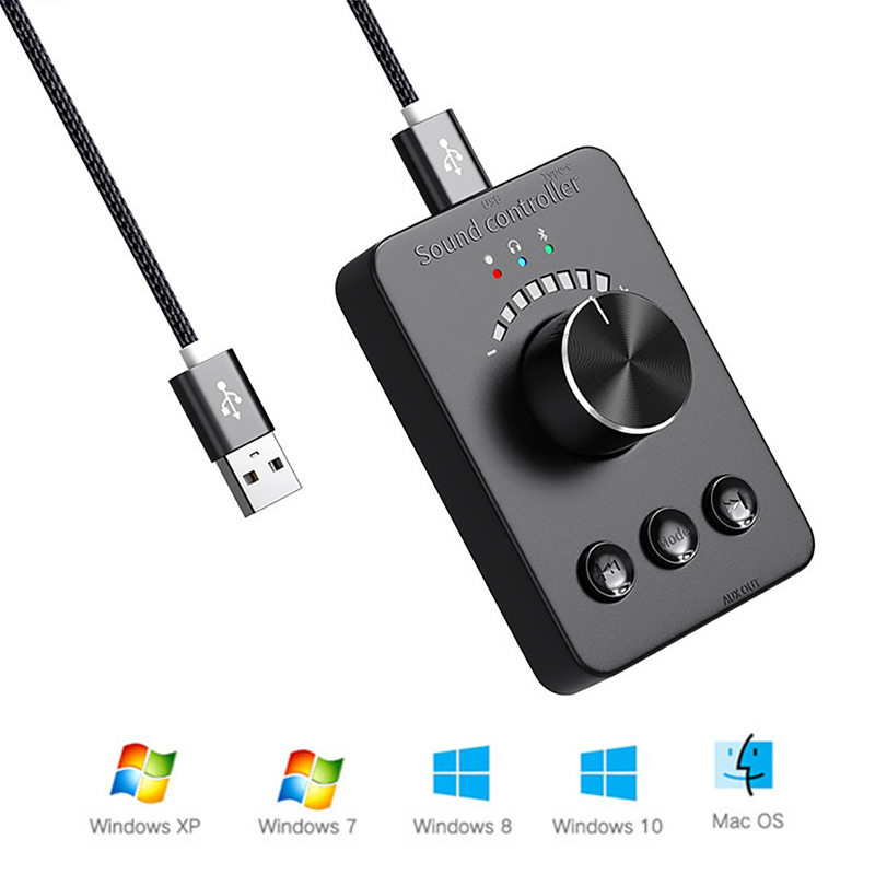 Manopola di controllo del Volume USB Controller dell&#39;altoparlante del Computer Bluetooth 5.1 uscita Audio da 3.5mm con riproduzione pausa salta funzione Mute
