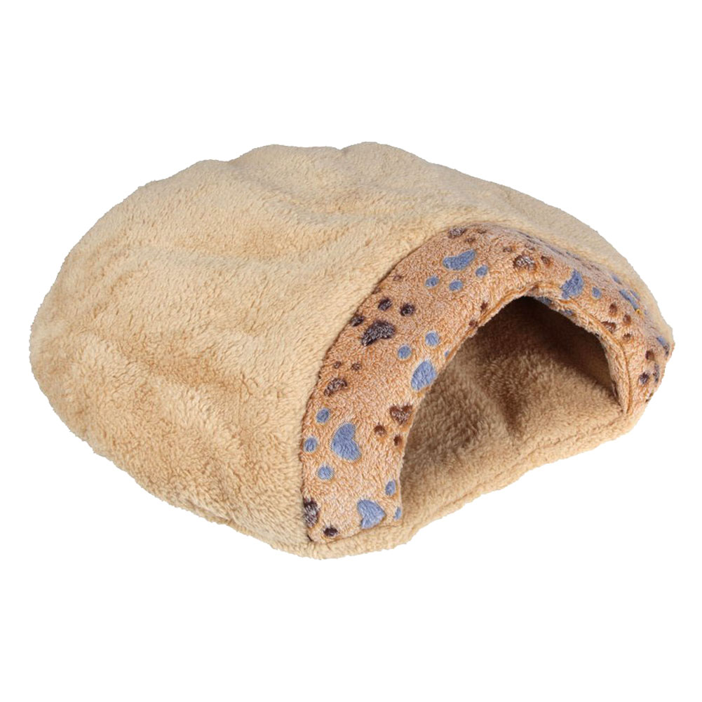 Saco de dormir de cama para gato y perro, cálido, cálido, para invierno, con forma de hamburguesa, de felpa