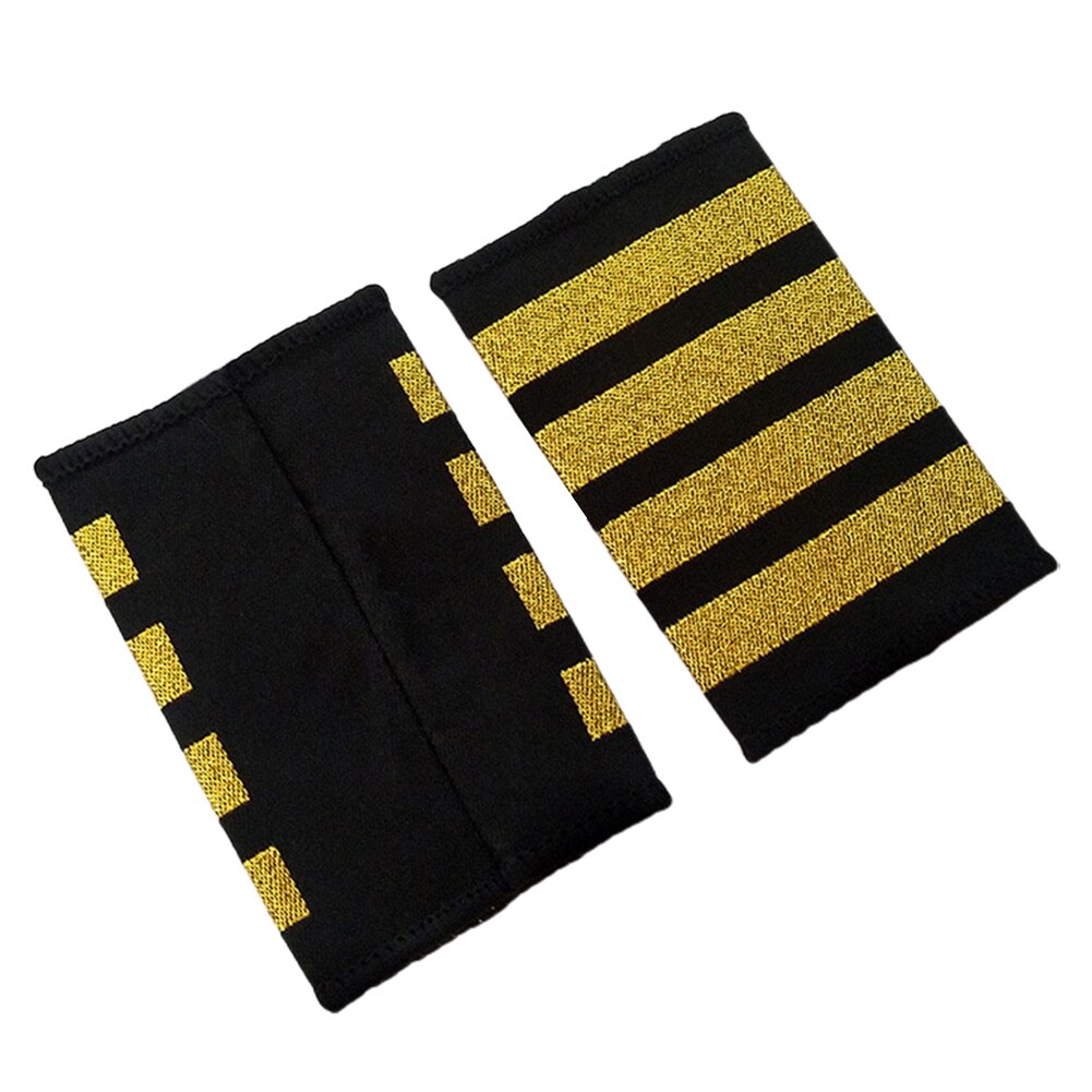 1 Paar Professionele Schouder Badges Kledingstuk Met Strips Uniform Accessoire Kleding Decor Diy Piloten Epauletten Voor Shirts