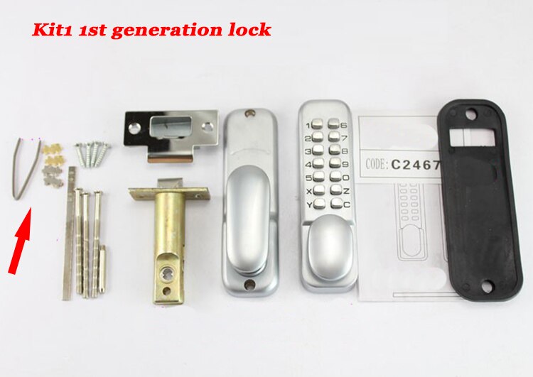 Mechanical Digital Door Lock keypad Code Keyless push button Passage mode Home Entry Lock Lawn /Wooden/Iron Door Gate opener: Kit1