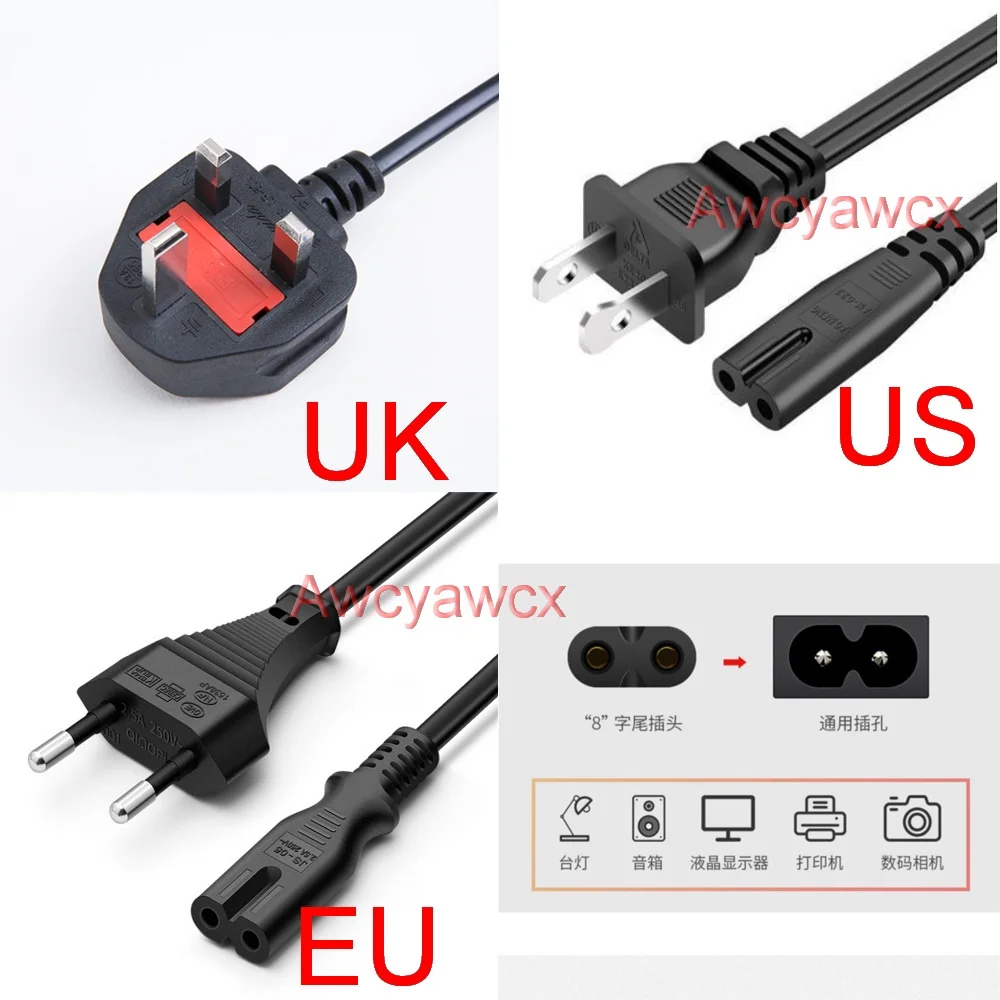 Jbl PARTYBOX 100 110 PARTYBOX100 200 300 310 710 1000 AC charger cable power Adapter 100V-240V wire Cord 150cm 1.5M 2 Prong plug