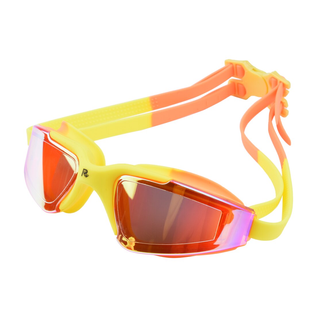 Zwembril Anti-Fog Uv Professionele Siliconen Zwemmen Bril Voor Mannen Vrouwen Volwassenen Kinderen Duiken Waterdichte Sport Eyewear: Orange with Yellow