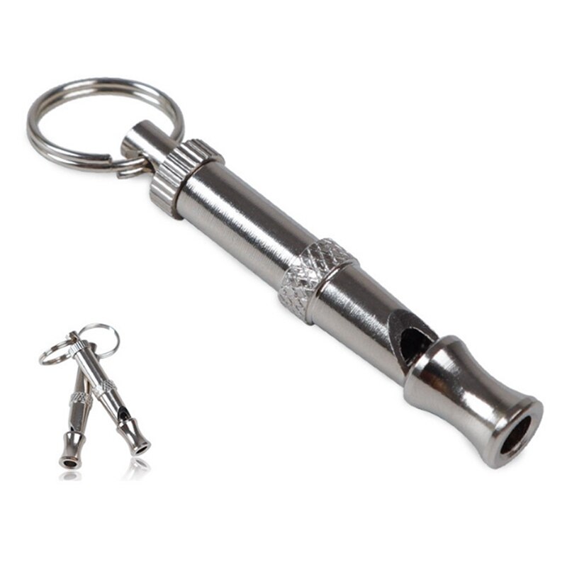Pet Whistle Trainer Tool Stainless Steel Dog Training Adjustable Whistle With Portable Hanging Rope