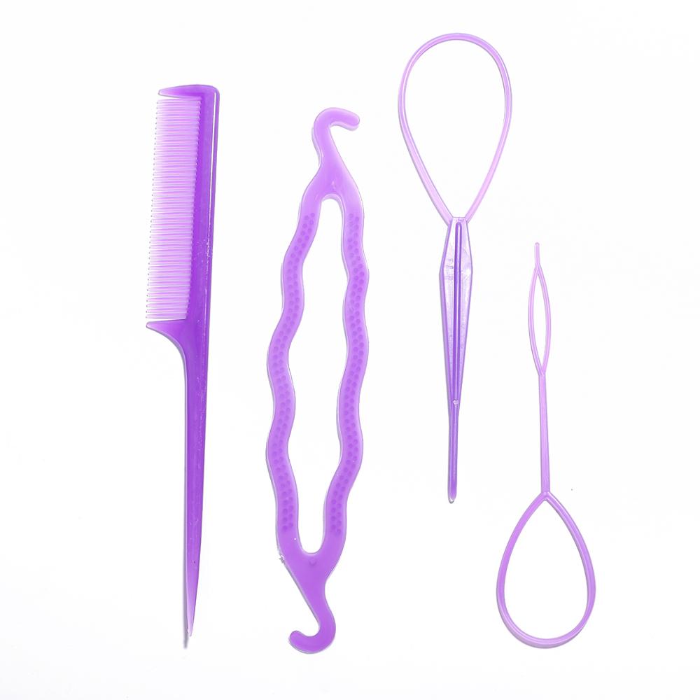 Magic Hair Styling Set Hair Pin Bun Maker Hair Braiding Twist Styling Tool Centipede Braids and Double Hook Plates Tool