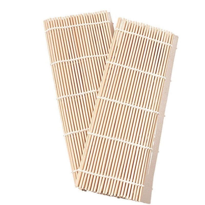 Juego de manteles de bambú enrollables para Sushi, paletas de arroz japonesas, herramientas para hacer moldes de arroz, rodillo, accesorios de cocina