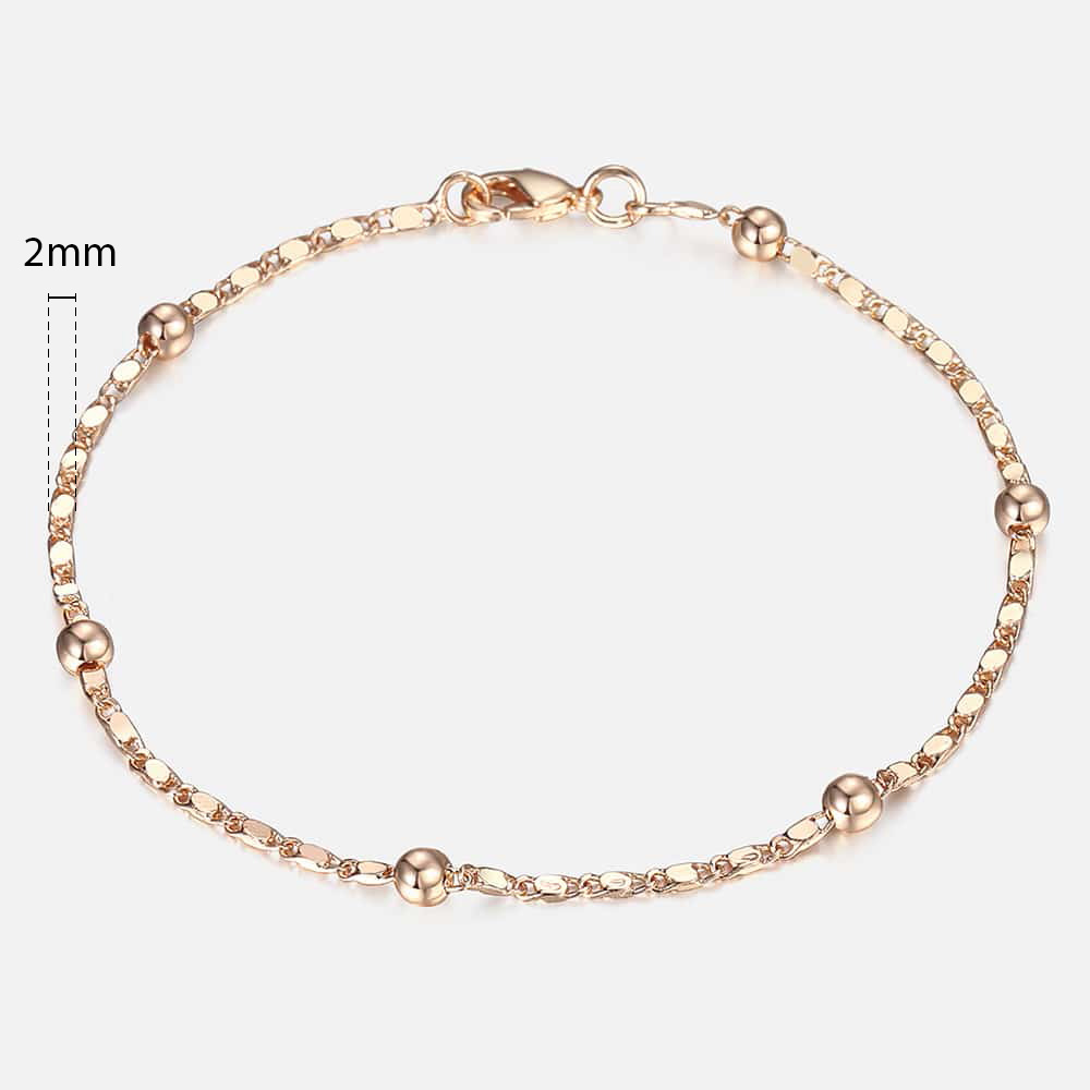 21 Stijlen 585 Rose Gouden Armband Voor Vrouwen Mannen Meisje Slak Curb/Weaving Link Vossenstaart Gehamerd Bismark Bead Chains 20Cm CBB1A: CB11