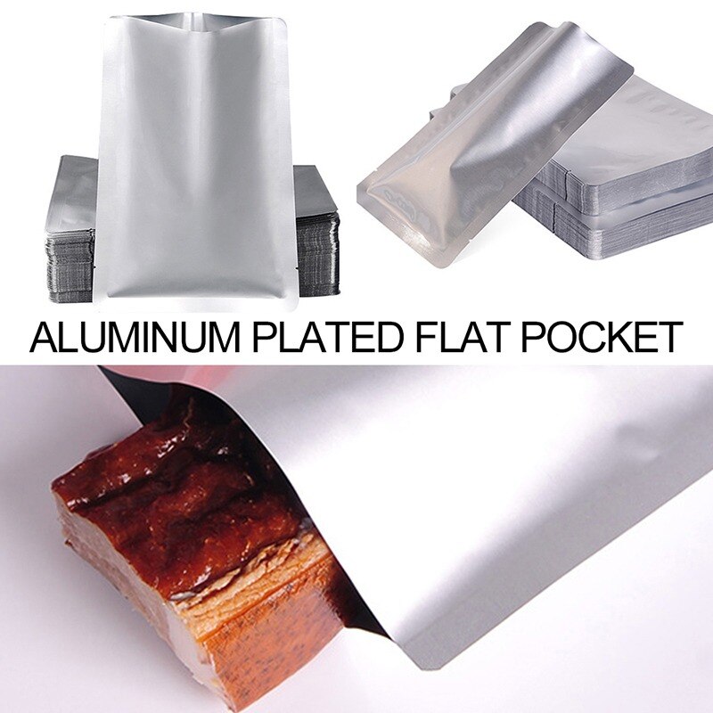 100Pcs Heat Seal Opslag Zakken Aluminiumfolie Vacuüm Sealer Zakjes Food Grade Voor Noten Opbergzakken Thuis Opslag Organisatie