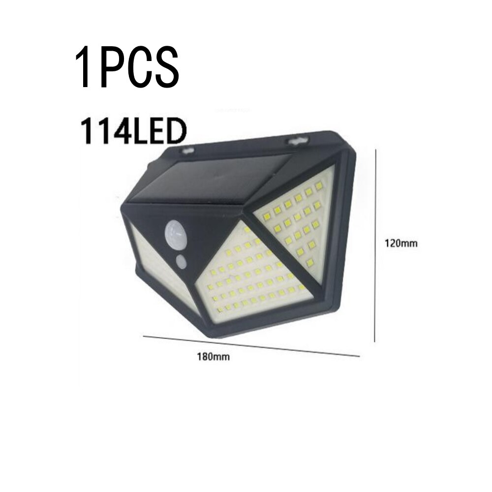 Vierzijdig Menselijk Lichaam Inductie Solar Power Light Waterdichte Outdoor Yard Lamps3 Modi 120 Graden Motion Sensor Hoek Muur lamp: WHITE