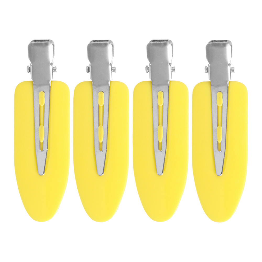 Clip de maquillaje sin costuras para mujer y hombre, pasador sin pliegue, pinza para el cabello sin curva, peluquería , estilismo, horquilla fija, 4 uds.: Rosa