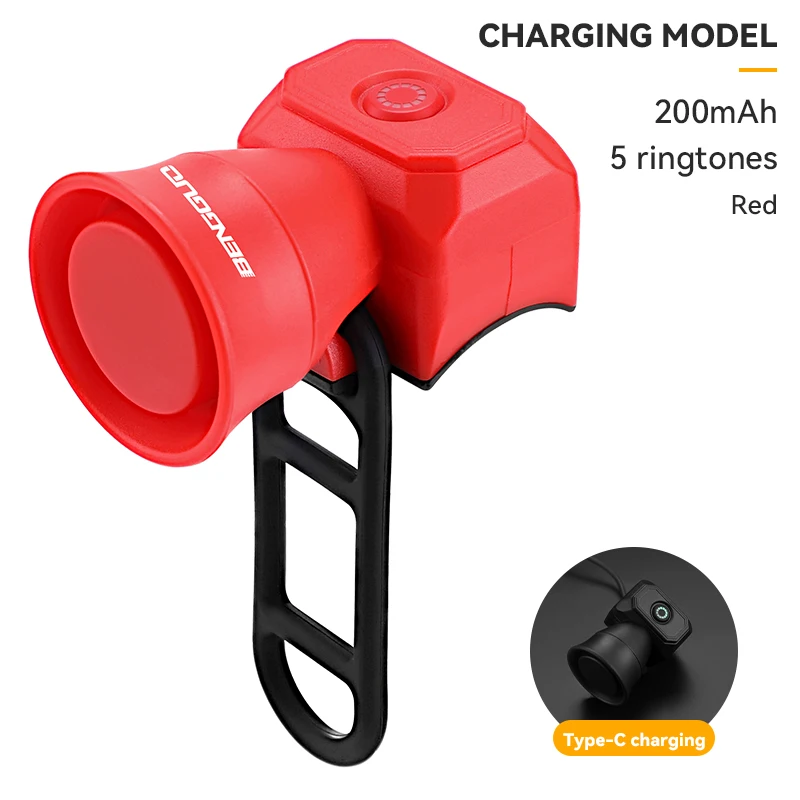 Fahrradhupe Mountainbike Mini USB Ladung Wasserdichte elektronische Fahrradklingel Reitausrügestochen freundlicher Rolle Zubehör