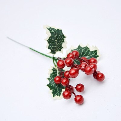 Rød bær krans jul kunstig frukt stiklinger tre dekorasjoner dør hengende ornamenter hjem bryllup dekor: Tre gren